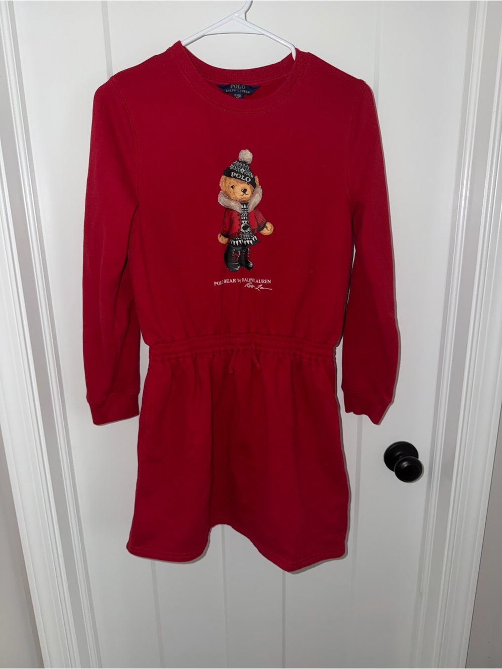 Polo Ralph Lauren Girls Polo Bear Fleece Dress YXL